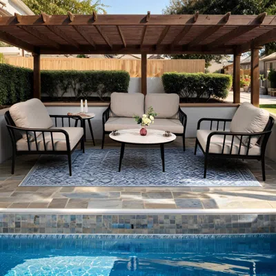 Streamdale Furniture Streamdale 5pc Outdoor Aluminum Patio Furniture