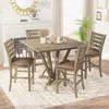 Streamdale Furniture Streamdale 5pcs Set Counter Table Set Square Counter Table Solid Wood Modern Farmhouse Rustic Look D