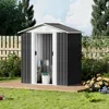 Streamdale Furniture Streamdale 5x3 Feet Dark Grey Outdoor Storage Shed With Aluminum Alloy Frame With Base
