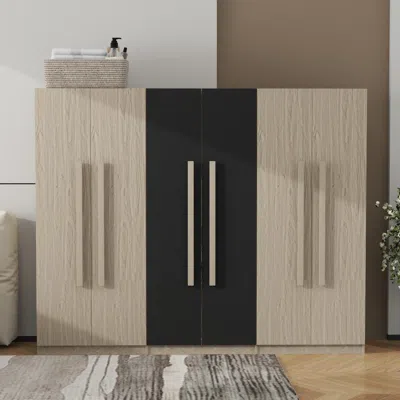 Streamdale Furniture Streamdale 6-doors Wooden Wardrobe Storage For Bedroom, With 2 Drawers Inside