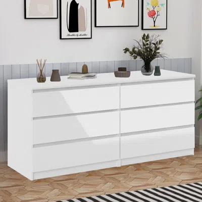 Streamdale Furniture Streamdale 6 Drawer Double Dresser For Bedroom Living Room Hallway
