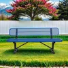 Streamdale Furniture Streamdale 6 Ft. Outdoor Steel Bench With Backrest In Blue In Blue