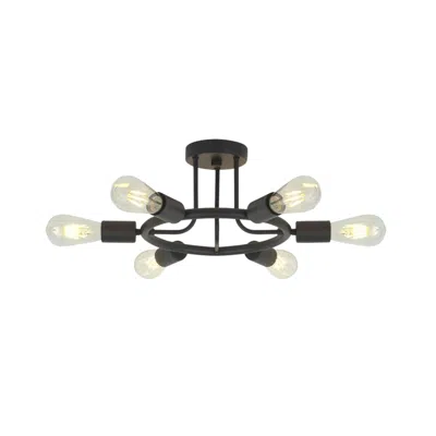 Streamdale Furniture Streamdale 6 Light Modern Sputnik Lights Semi Flush Mount Ceiling Light