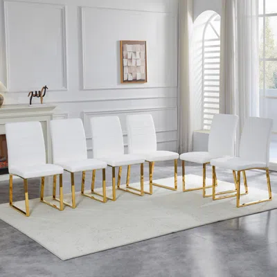 Streamdale Furniture Streamdale 6-pack Heavy-duty Chairs: 2.1" Cushion, Iron Frame, Home/office Value