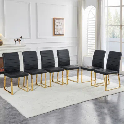 Streamdale Furniture Streamdale 6-pack Heavy-duty Chairs: 2.1" Cushion, Iron Frame, Home/office Value