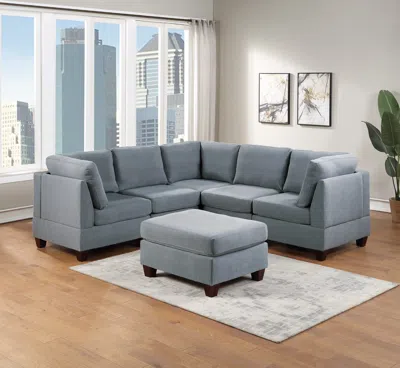 Streamdale Furniture Streamdale 6-pc Modular Sectional Living Room Set With Ottoman