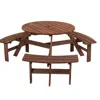Streamdale Furniture Streamdale 6-person Circular Wooden Picnic Table - 1720lb Capacity