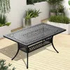 Streamdale Furniture Streamdale Elegant Cast Aluminum Outdoor Dining Table With Lattice And Curved Legs