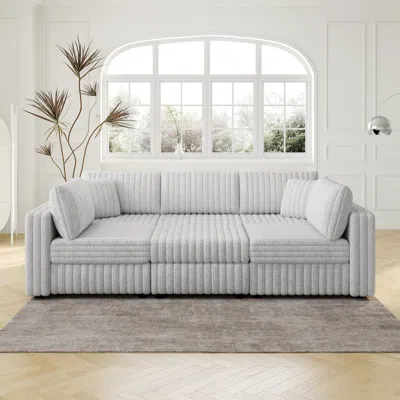 Streamdale Furniture Streamdale 6-person U-sofa With Ottoman, Modern Style (106.3" X 30.7")