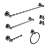 Streamdale Furniture Streamdale 6 Piece Bathroom Towel Rack Set Wall Mount 0005 In Black