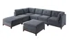 Streamdale Furniture Streamdale 6-piece Chenille Modular Sectional With Ottoman