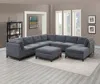 Streamdale Furniture Streamdale 6-piece Chenille Modular Sectional With Ottoman
