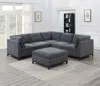 Streamdale Furniture Streamdale 6-piece Chenille Modular Sectional With Ottoman