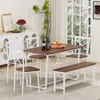 Streamdale Furniture Streamdale 6-piece Dining Set: Kitchen Table For Small Spaces In Brown