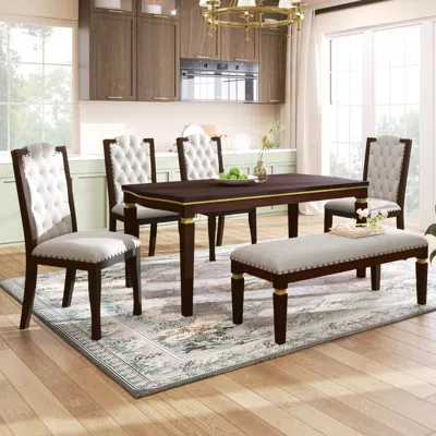 Streamdale Furniture Streamdale 6-piece Dining Set: Table, 4 Chairs, Bench