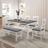 Streamdale Furniture Streamdale 6-piece Dining Table Set With Upholstered Seating In Gray
