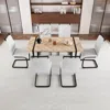 Streamdale Furniture Streamdale 6-piece Industrial Mdf Table And Pu Dining Chair Set