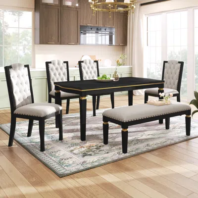 Streamdale Furniture Streamdale 6-piece Kitchen Dining Set (black)
