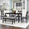 Streamdale Furniture Streamdale 6-piece Kitchen Dining Table Set Wooden Rectangular Dining Table
