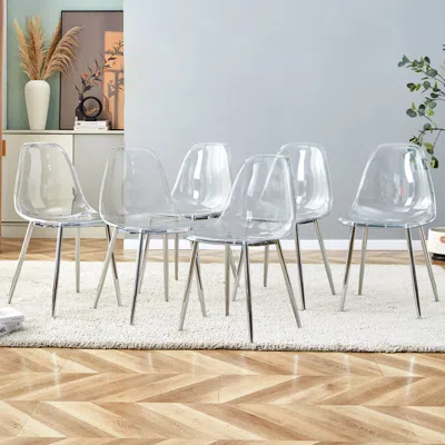 Streamdale Furniture Streamdale 6-piece Modern Minimalist Chair Set