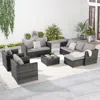 Streamdale Furniture Streamdale 6-piece Outdoor Wicker Patio Conversation Set W/ Cushions & Glass Table