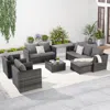 Streamdale Furniture Streamdale 6-piece Outdoor Wicker Patio Conversation Set W/ Cushions & Glass Table