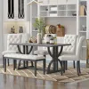Streamdale Furniture Streamdale 6-piece Retro Dining Set With Unique Legs & Bench