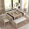 Streamdale Furniture Streamdale 6-piece Rubberwood Dining Table Set With Beautiful Wood Grain