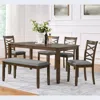 Streamdale Furniture Streamdale 6-piece Walnut Dining Set: Table, 4 Chairs & Bench In Brown