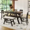 Streamdale Furniture Streamdale 6-piece Wood Counter Height Dining Table Set With Storage Shelf