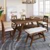 Streamdale Furniture Streamdale 6-piece Wooden Counter Dining Set With Bench & Storage