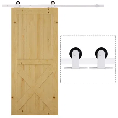 Streamdale Furniture Streamdale 6' Rustic Interior Sliding Barn Door Mounting Hardware Kit, White