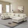 Streamdale Furniture Streamdale 6-seat U-sofa With Ottoman, Storage, & Charging