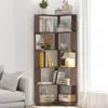 Streamdale Furniture Streamdale 6 Tier L-shaped Corner Bookshelf With Anti-drop & Anti-tipping Device - Dark Brown