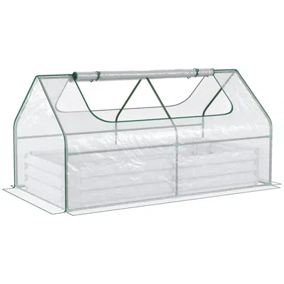 Streamdale Furniture Streamdale 6' X 3' Galvanized Raised Garden Bed With Mini Pvc Greenhouse Cover