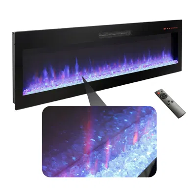 Streamdale Furniture Streamdale 60 Inch Electric Fireplace In Black