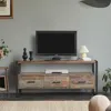Streamdale Furniture Streamdale 60 Inch Reclaimed Wood Media Tv Console Table With 3 Drawer