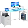Streamdale Furniture Streamdale 61" Led Gaming Desk W/ Storage & Power