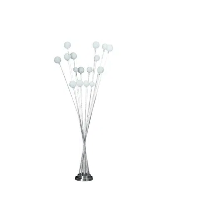 Streamdale Furniture Streamdale 61.5" In 16-light Acrylic Globe Aluminun Led Chrysanthe Silver In Metallic