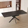 Streamdale Furniture Streamdale 62.4" Extendable 78.15" Very Large Black Dining Table Modern Mid-century Kitchen Table Se