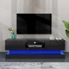 Streamdale Furniture Streamdale 63 Inch Modern Tv Stand With Led Lights