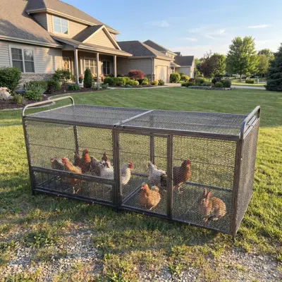 Streamdale Furniture Streamdale 63'' Metal Poultry Breeding Coop And Large Chicken Run Enclosure