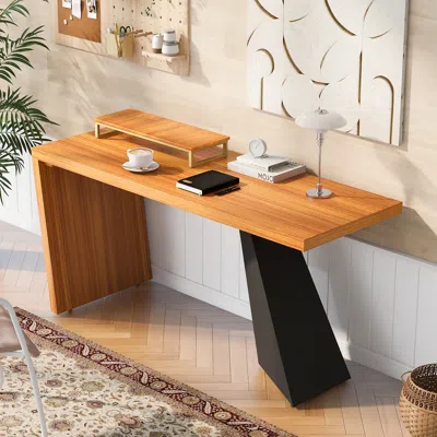Streamdale Furniture Streamdale 63" Modern Executive Desk In Brown