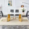 Streamdale Furniture Streamdale 63" Snow Mountain Sintered Stone Dining Table And 4 Chairs