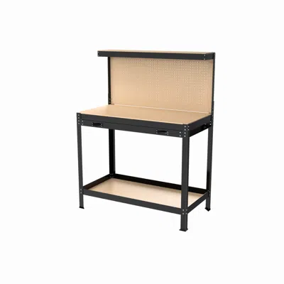 Streamdale Furniture Streamdale 63" Tool Cabinet Workbench With Drawers And Pegboard