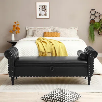 Streamdale Furniture Streamdale 63" Upholstered Storage Bench Ottoman