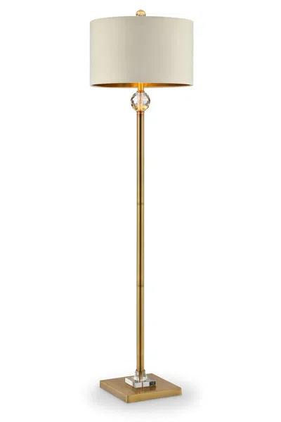 Streamdale Furniture Streamdale 63.25-inch Perspicio Solid Crystal Orb Gold Column Floor Lamp