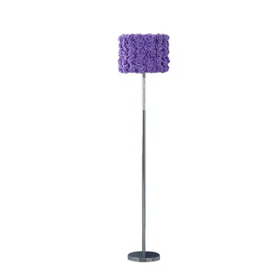 Streamdale Furniture Streamdale 63"in Lavender Roses In Bloom Acrylic/metal Floor Lamp