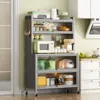 Streamdale Furniture Streamdale 64" Kitchen Pantry Cabinet With Wheels & Diy Board, Gray