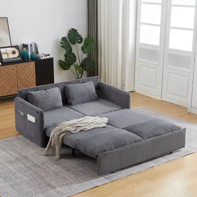 Streamdale Furniture Streamdale 64.5" 3-in-1 Sleeper Sofa With Pullout Bed, Pillows, Pockets